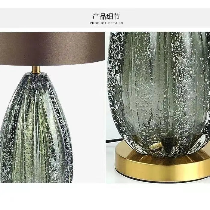 Nordic glass table lamp in living room ambient soft diffused light