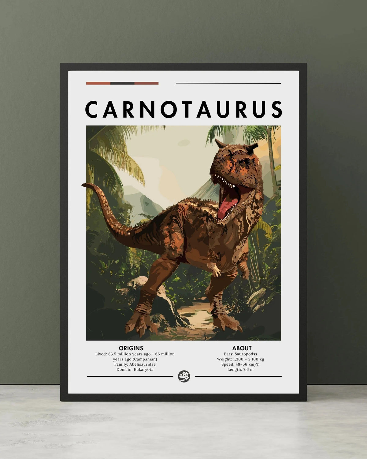 Dinosaur Spinosaurus Prehistoric Canvas Wall Art Poster