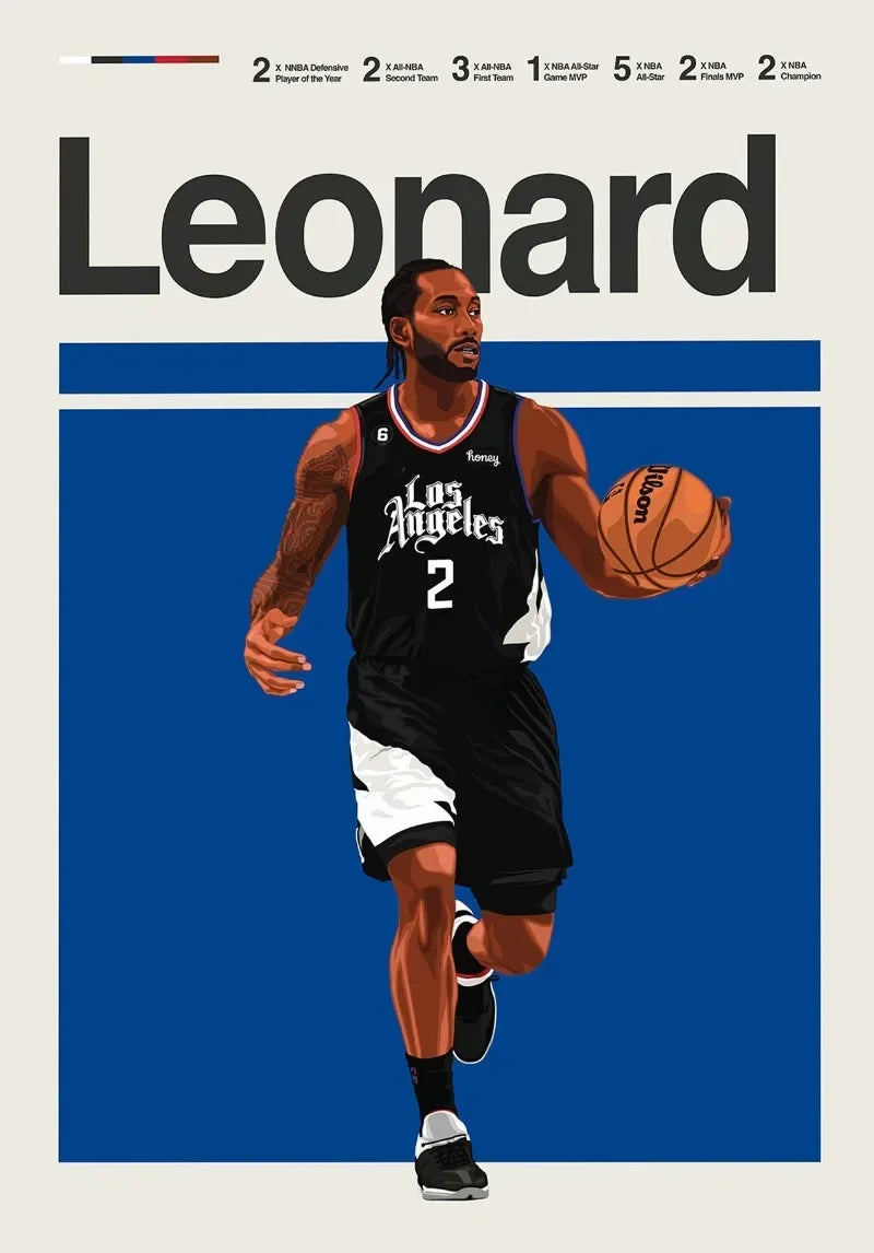 World Champion Basketball Player Poster Canvas Wall Art