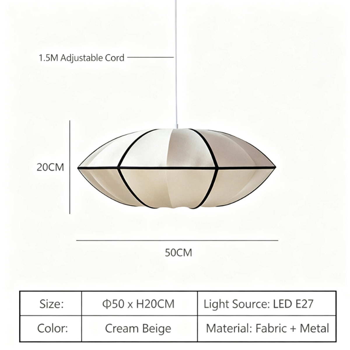 Wabi Sabi Fabric Lantern Pendant