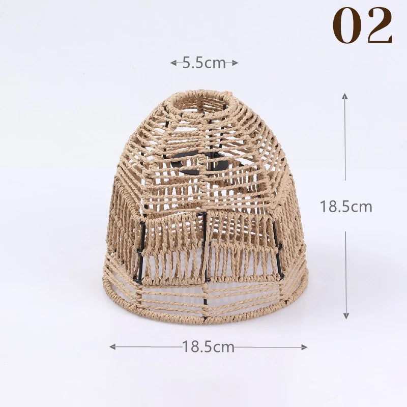 Woven wicker chandelier shade profile 07, supplied as one piece