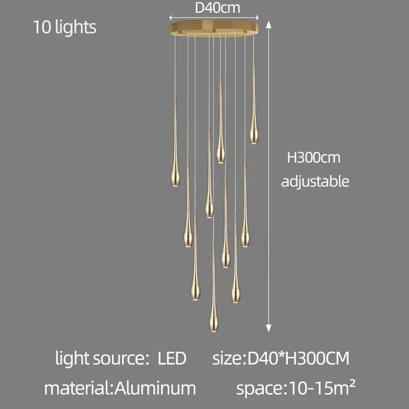 Six light gold branch chandelier with non-dimmable warm LED light