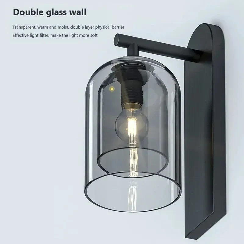 Double Glass Bell Shade Wall Sconce