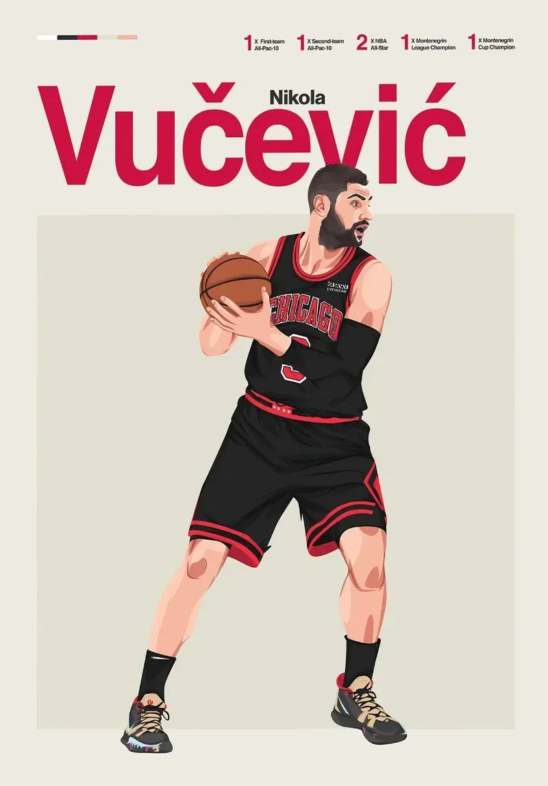 World Champion Basketball Player Poster Canvas Wall Art