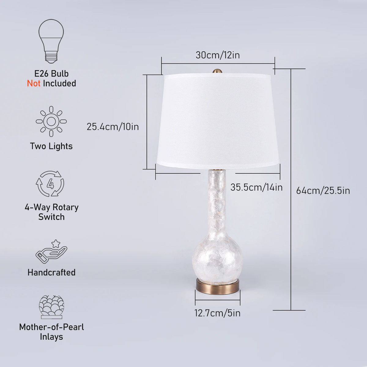 Opal glass luxury lamp side profile showing proportional elegance