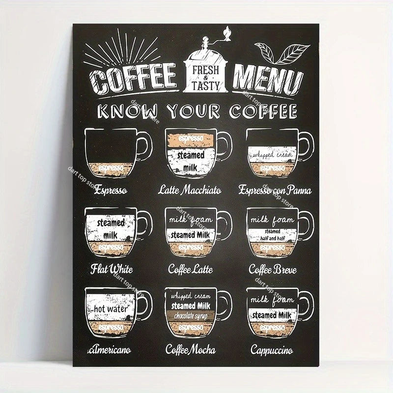 Coffee Lover Cartoon Animal Canvas Wall Art