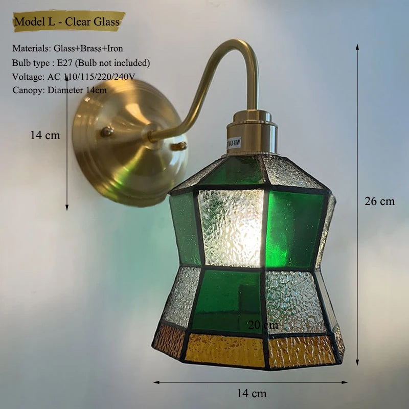 Nordic Brass Glass Switch Wall Sconce