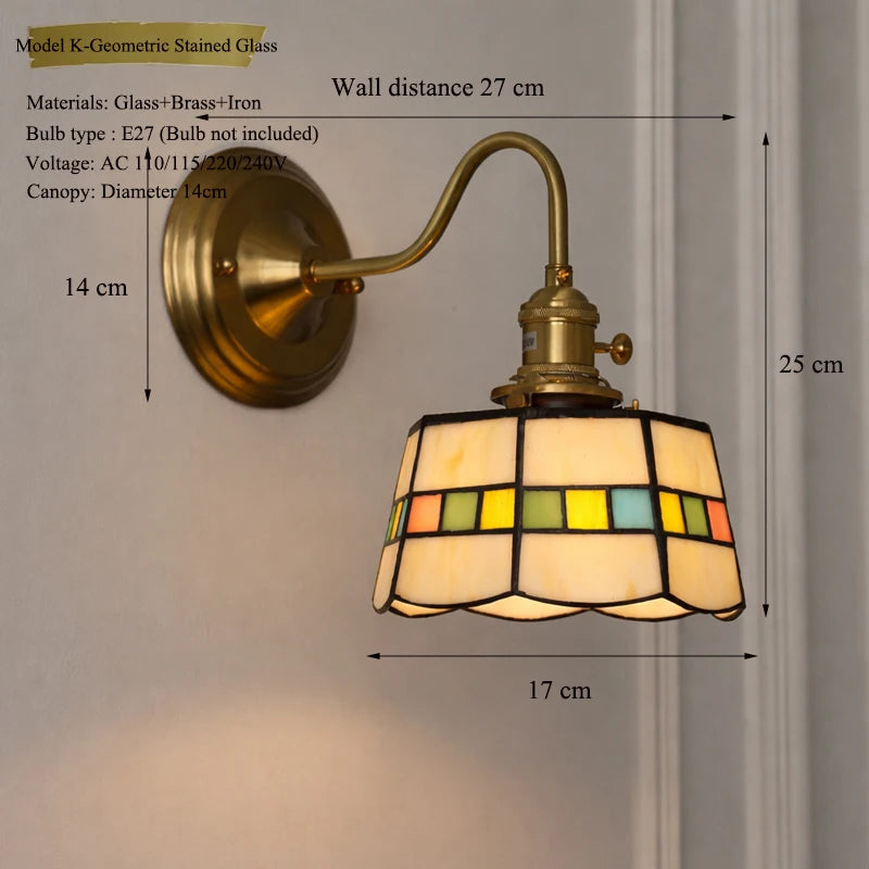 Nordic Brass Glass Switch Wall Sconce