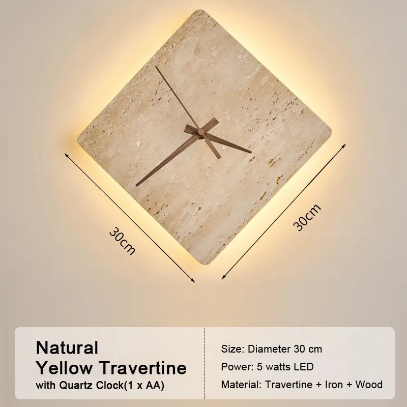 LED Travertine Stone Wall Sconce