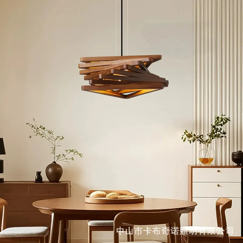 Solid Wood Pendant Light