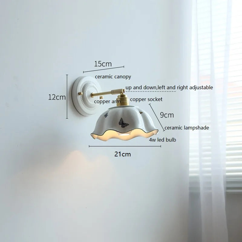 American Brass Ceramic Wall Sconce