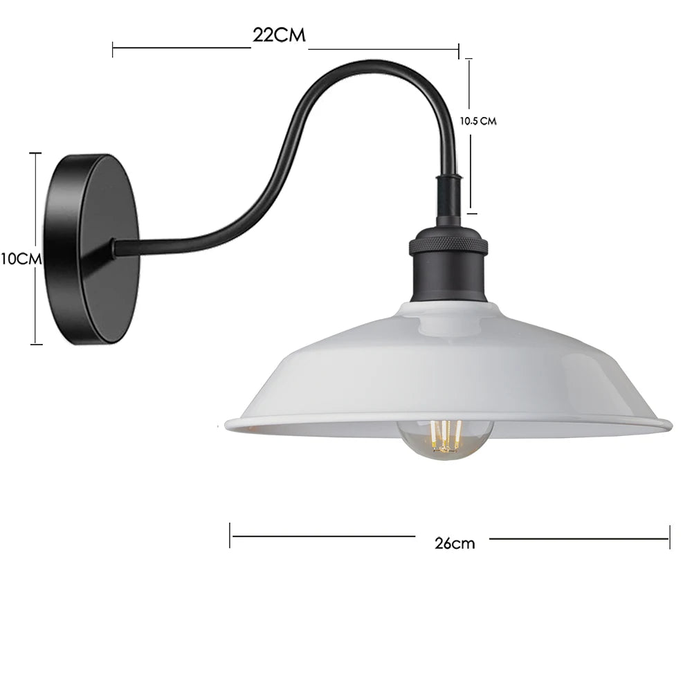 White Farmhouse Gooseneck Outdoor Wall Sconce