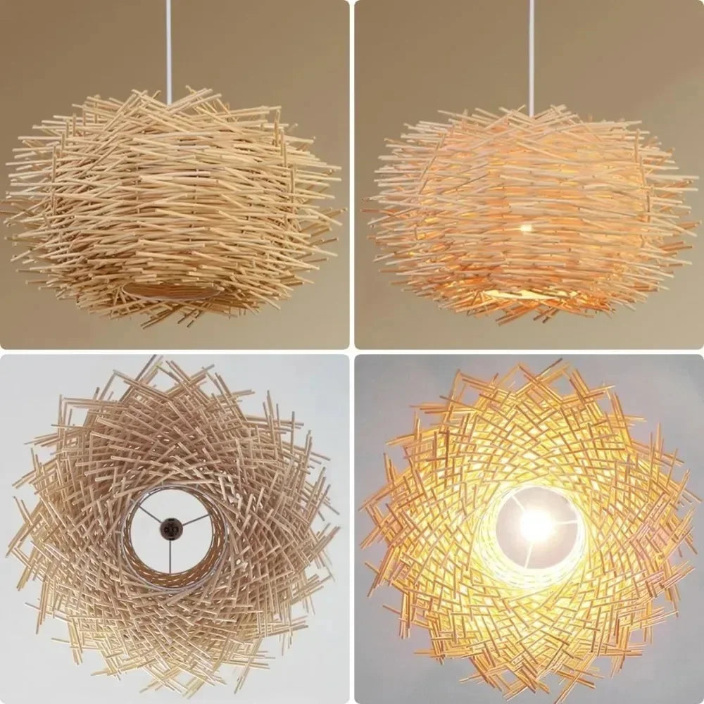 Rattan Bird Nest Pendant Light