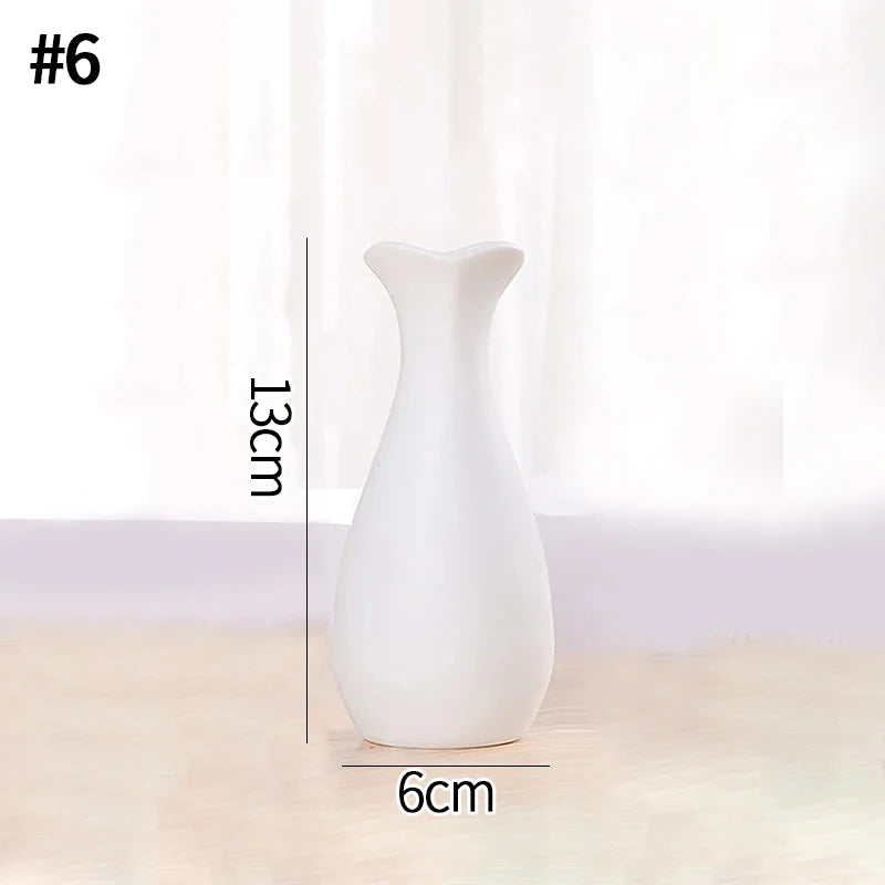 Nordic white ceramic mini vase styled on dining table