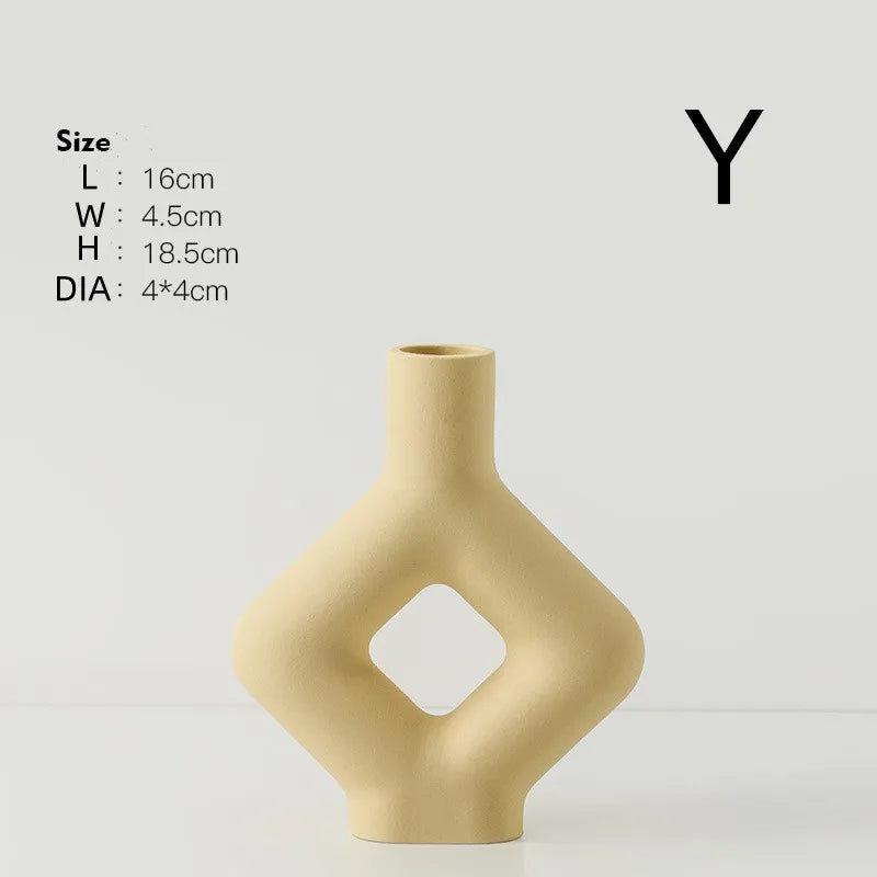 INS ceramic art vase modern living room floral arrangement décor