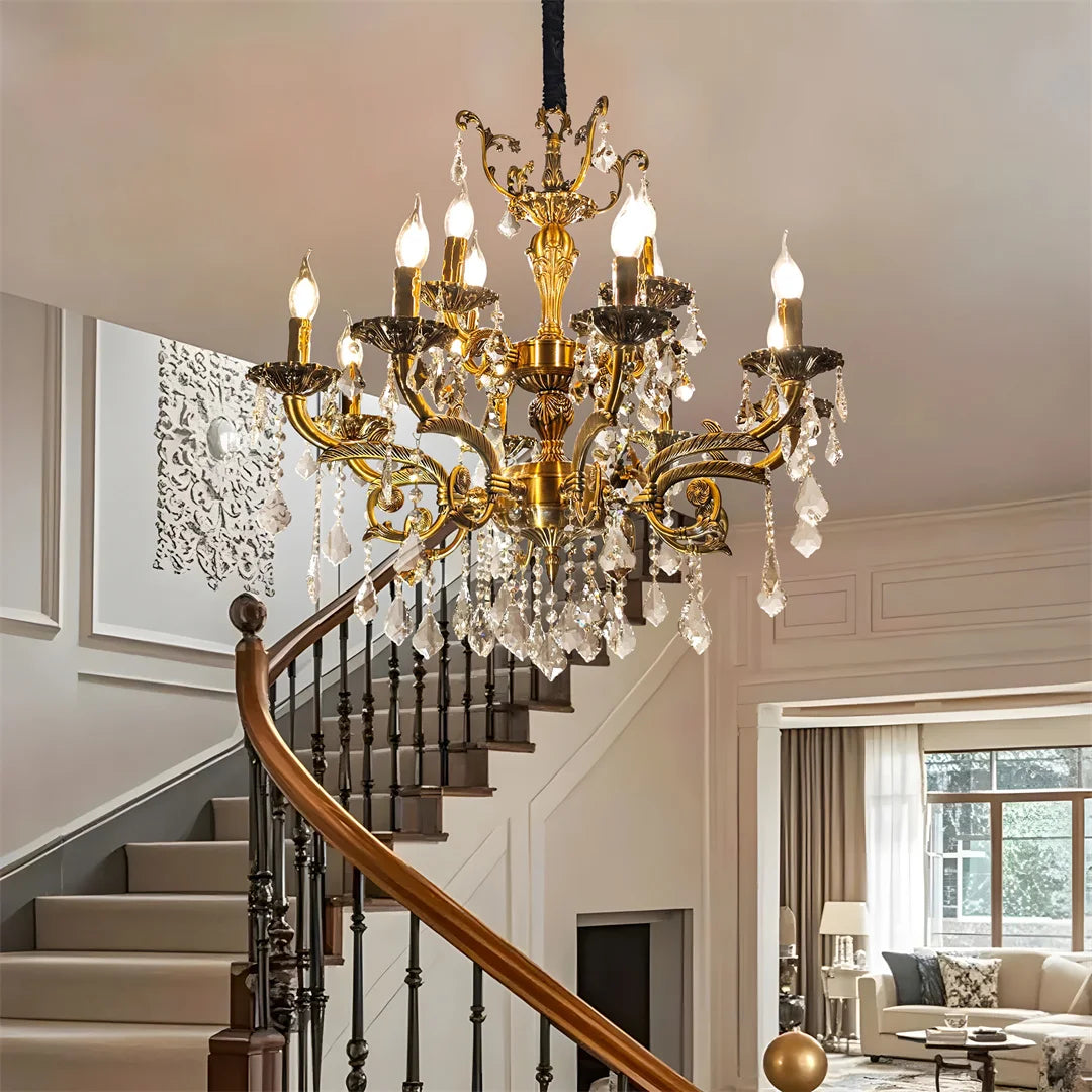 Bronze Crystal Candle Chandelier