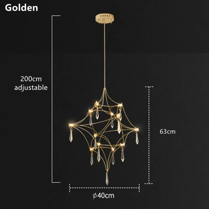 Large gold crystal chandelier at 41.3 in across with up and down light