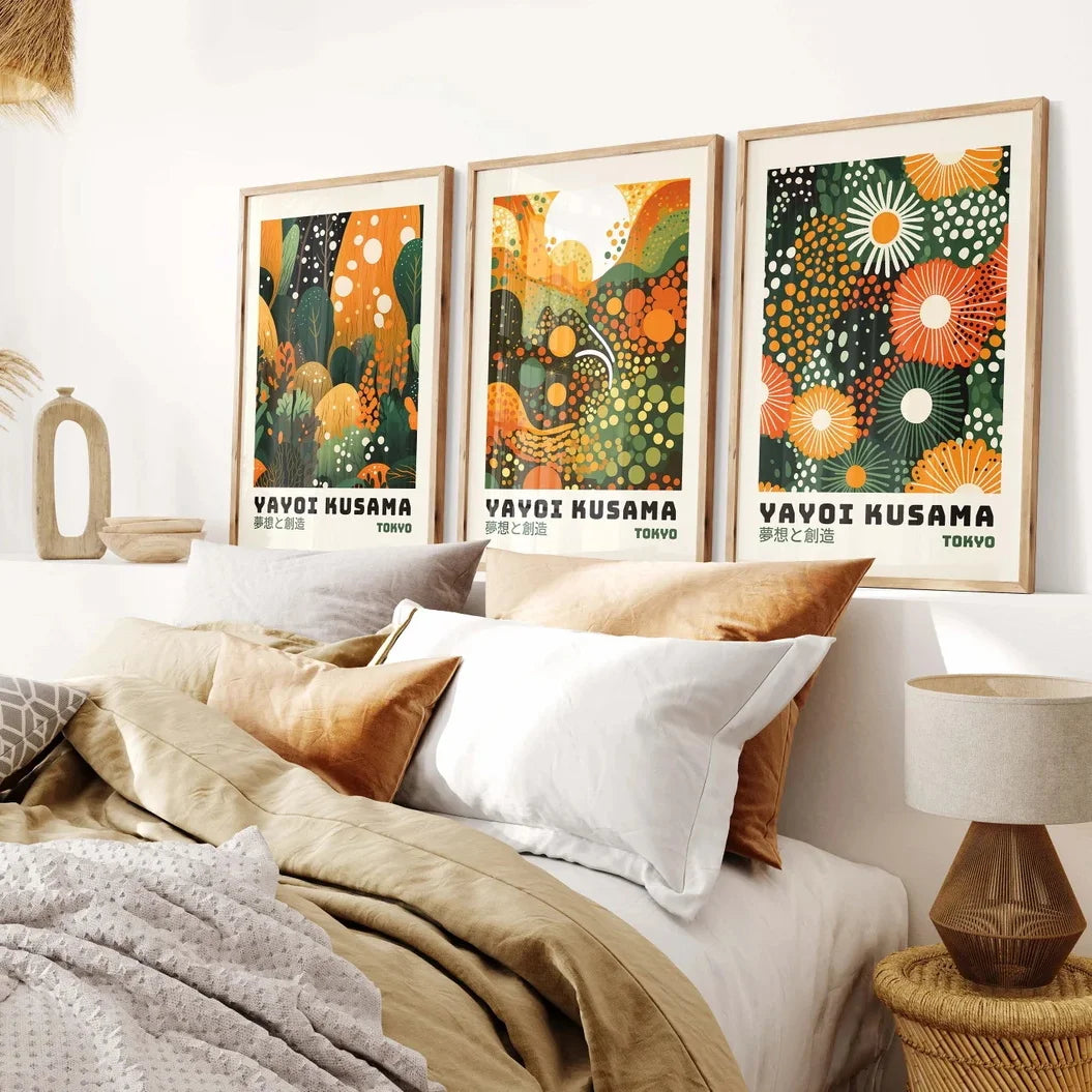 Yayoi Kusama Floral 3-Piece Canvas Wall Art Set