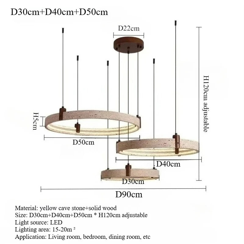 Travertine Ring LED Pendant Light