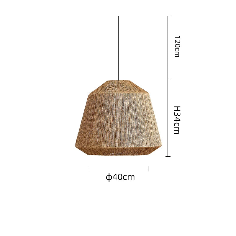 Woven bamboo chandelier with a single E27 light source