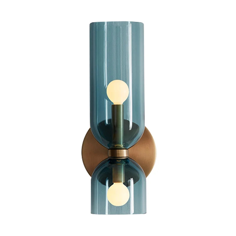 glass wall sconce, front view on white background