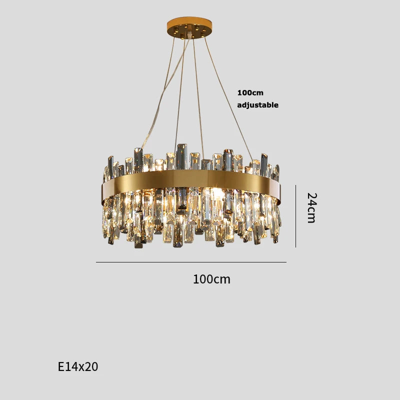 Matching crystal wall light from the postmodern oval chandelier range