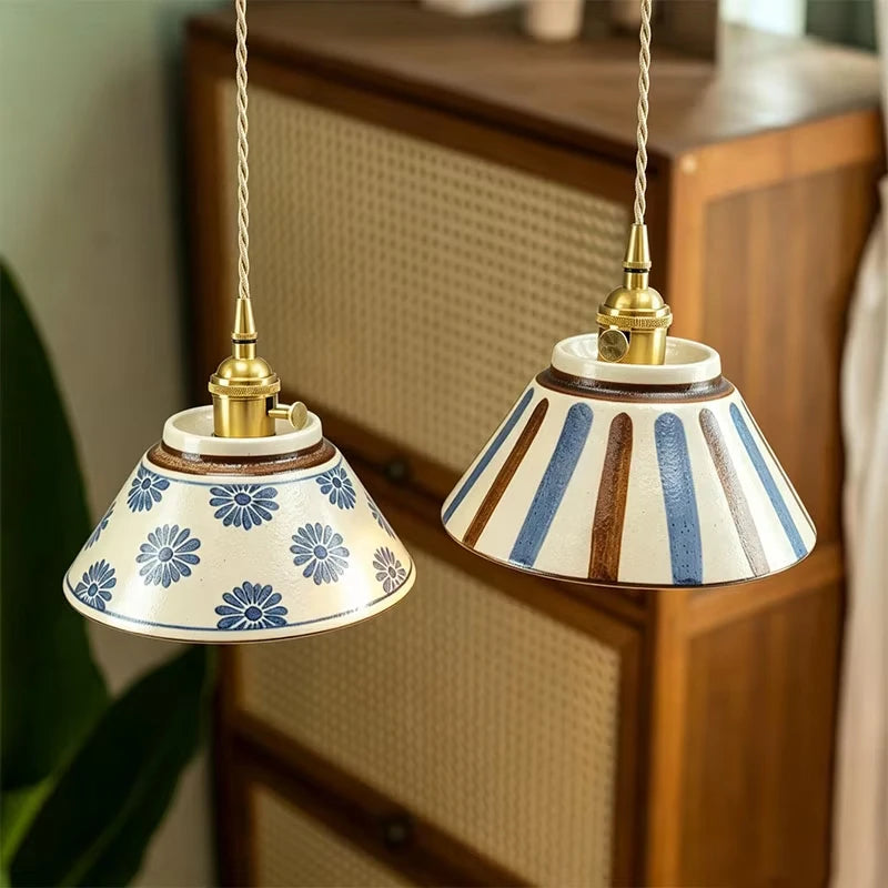 Ceramic Flower Pendant Light