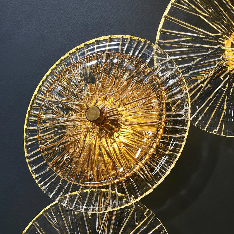 glass wall sconce, side profile showing mounting depth