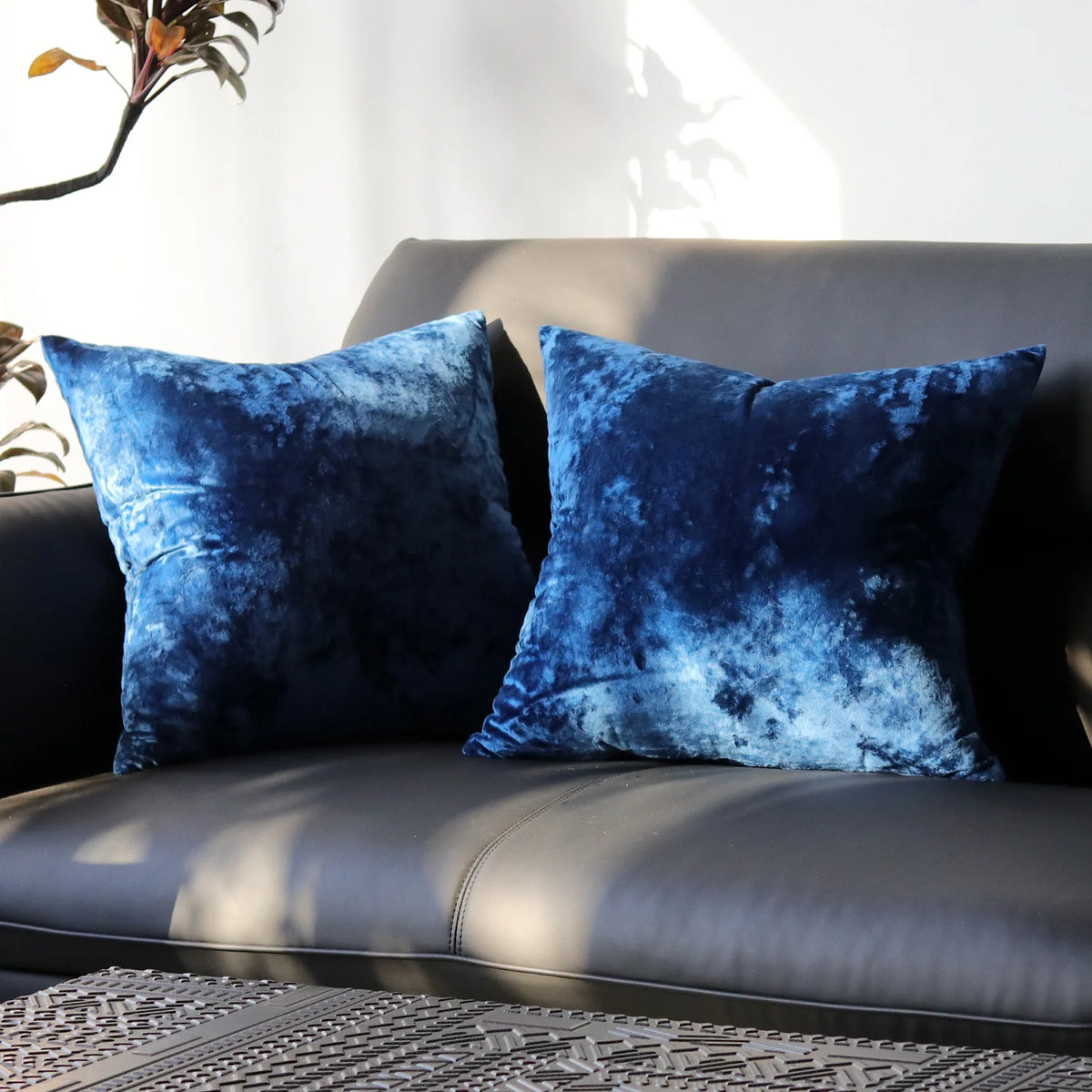 Solid Fabric Throw Pillow Cover — styling detail
