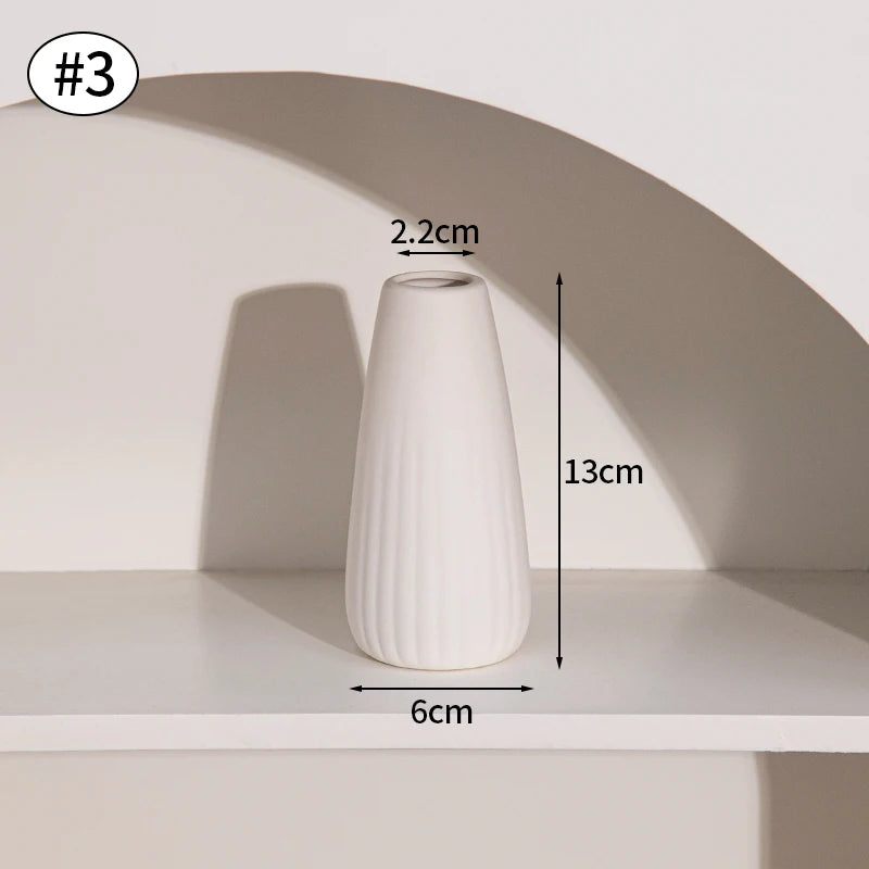 Nordic ceramic mini bottle vase on dining table display