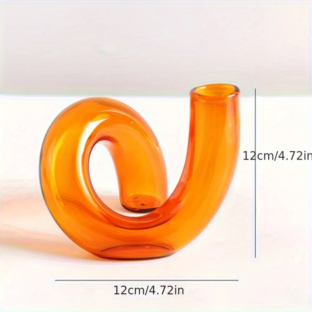 Irregular shaped glass vase Nordic dining room centrepiece