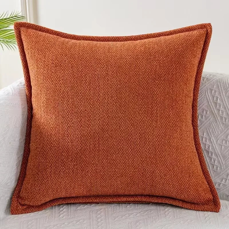 Solid Fabric Throw Pillow Cover — styling detail