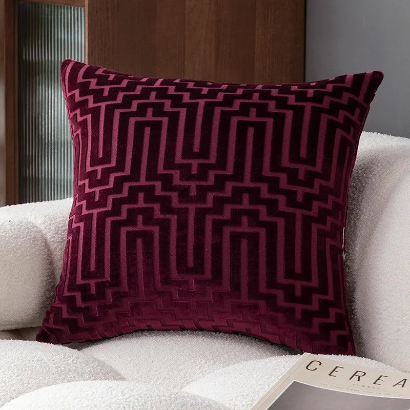 Geometric Velvet Throw Pillow Cover