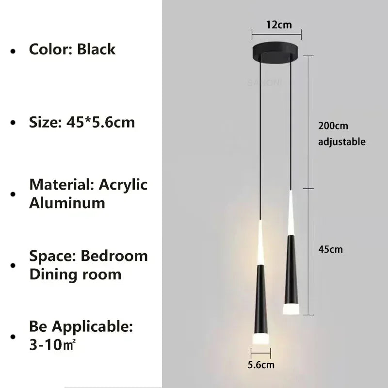 Long Wire LED Bedside Pendant