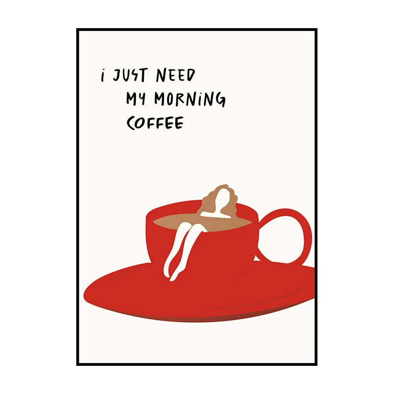 Retro Coffee Menu Kitchen Canvas Wall Art Print