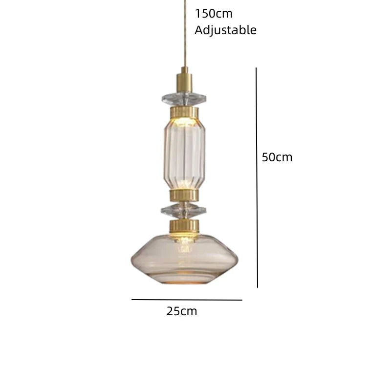 Amber Glass LED Chandelier