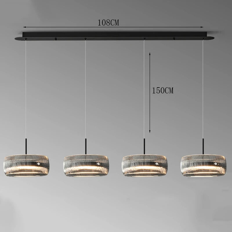 Glass Stone Linear Chandelier