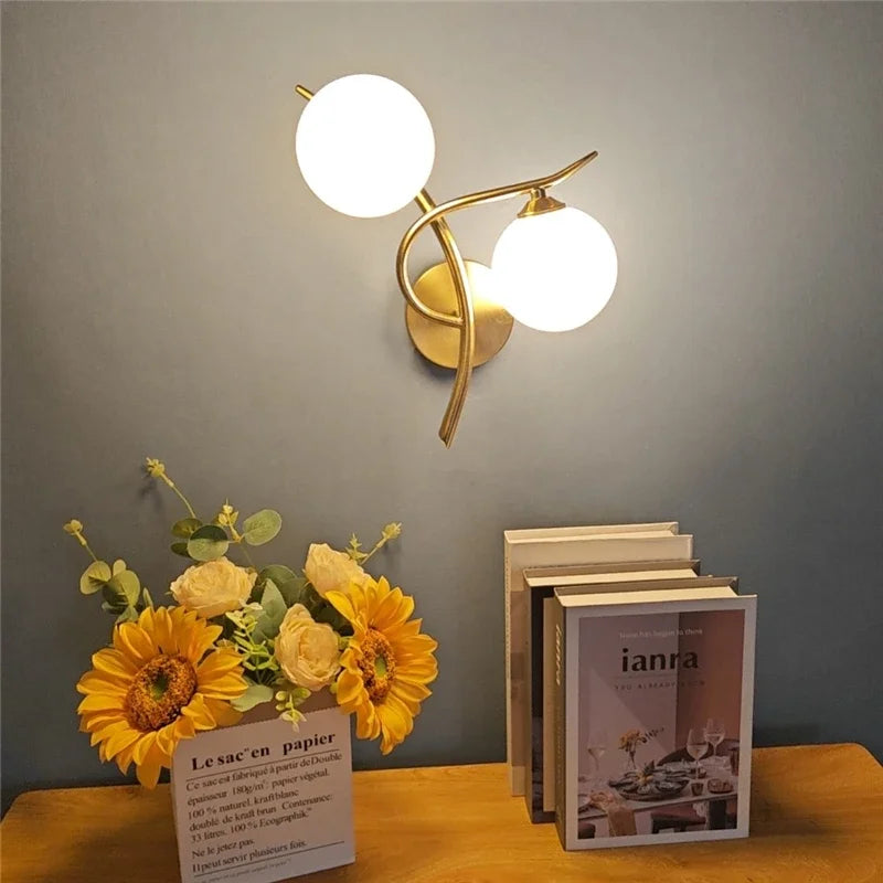 glass wall sconce, close-up of shade and hardware detail