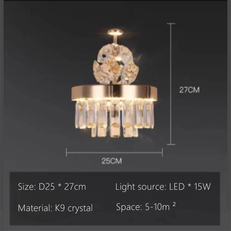Dimmable postmodern crystal chandelier with included LED bulbs