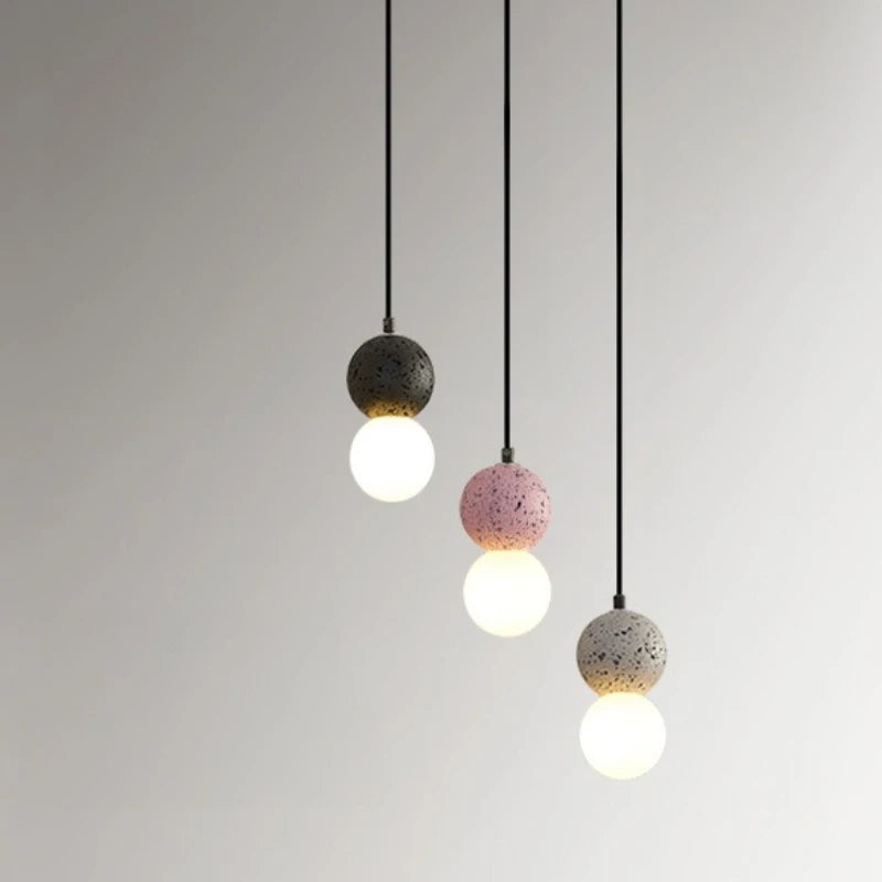 Concrete Ball Pendant Light