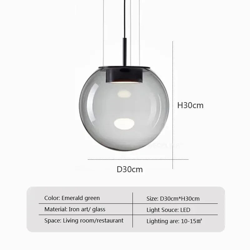 Double glass chandelier in amber, assembly required on installation