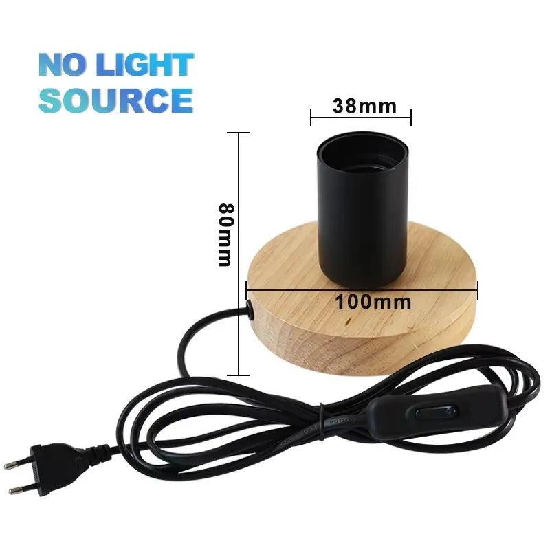 Retro Wood Art Table Lamp