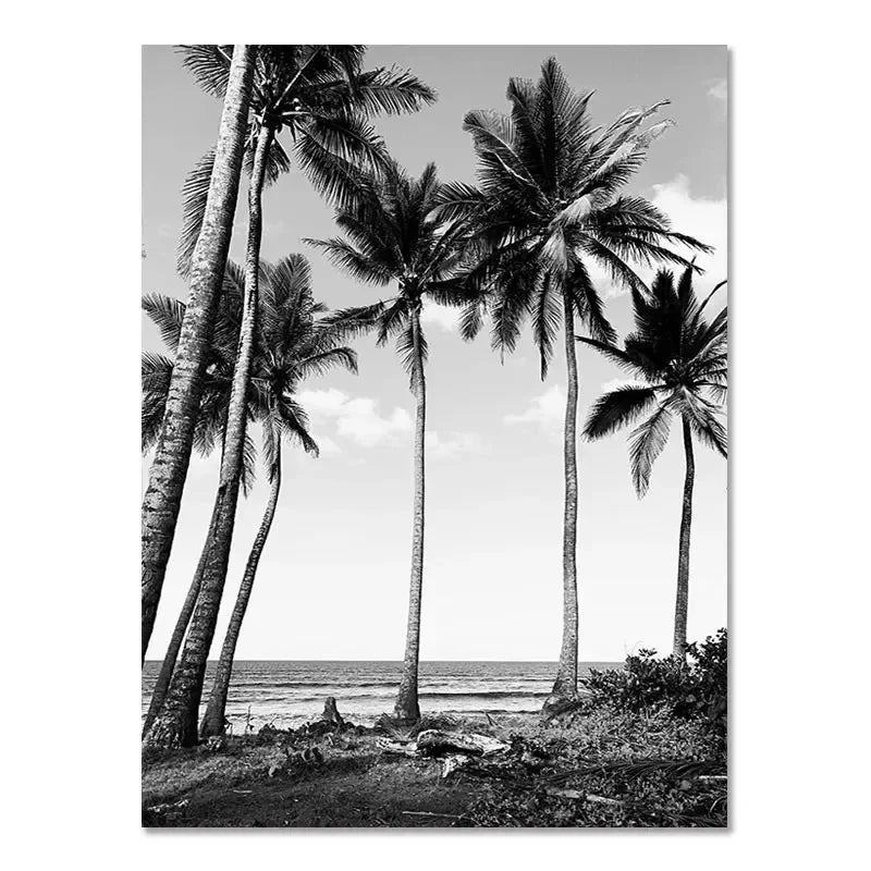 Beach Camper Van Surf Ocean Landscape Canvas Wall Art