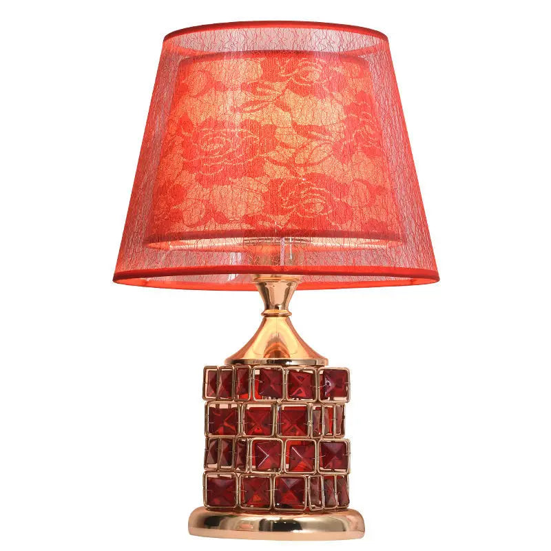 Crystal diamond lamp switched off showing faceted glass form