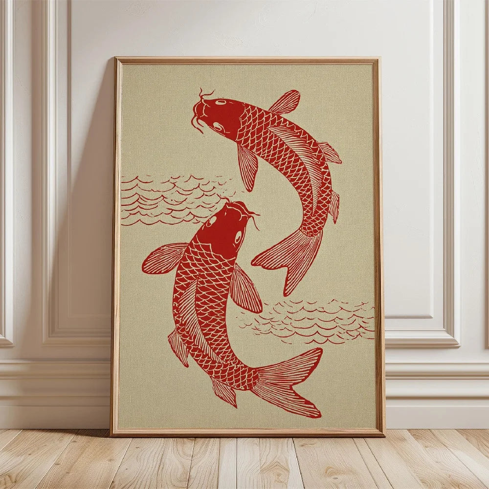 Japanese Koi Fish Zen Pond Canvas Wall Art