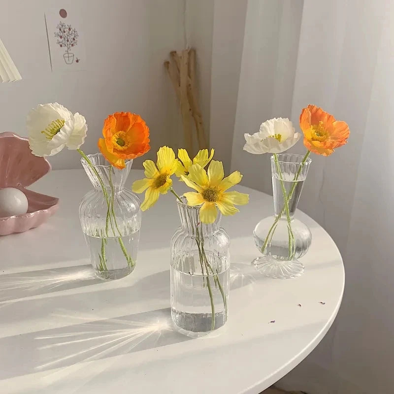 Extra-large Nordic transparent glass bottle vase for statement shelf display