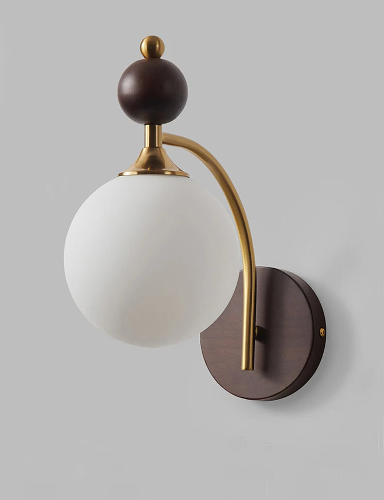 glass wall sconce, close-up of shade and hardware detail