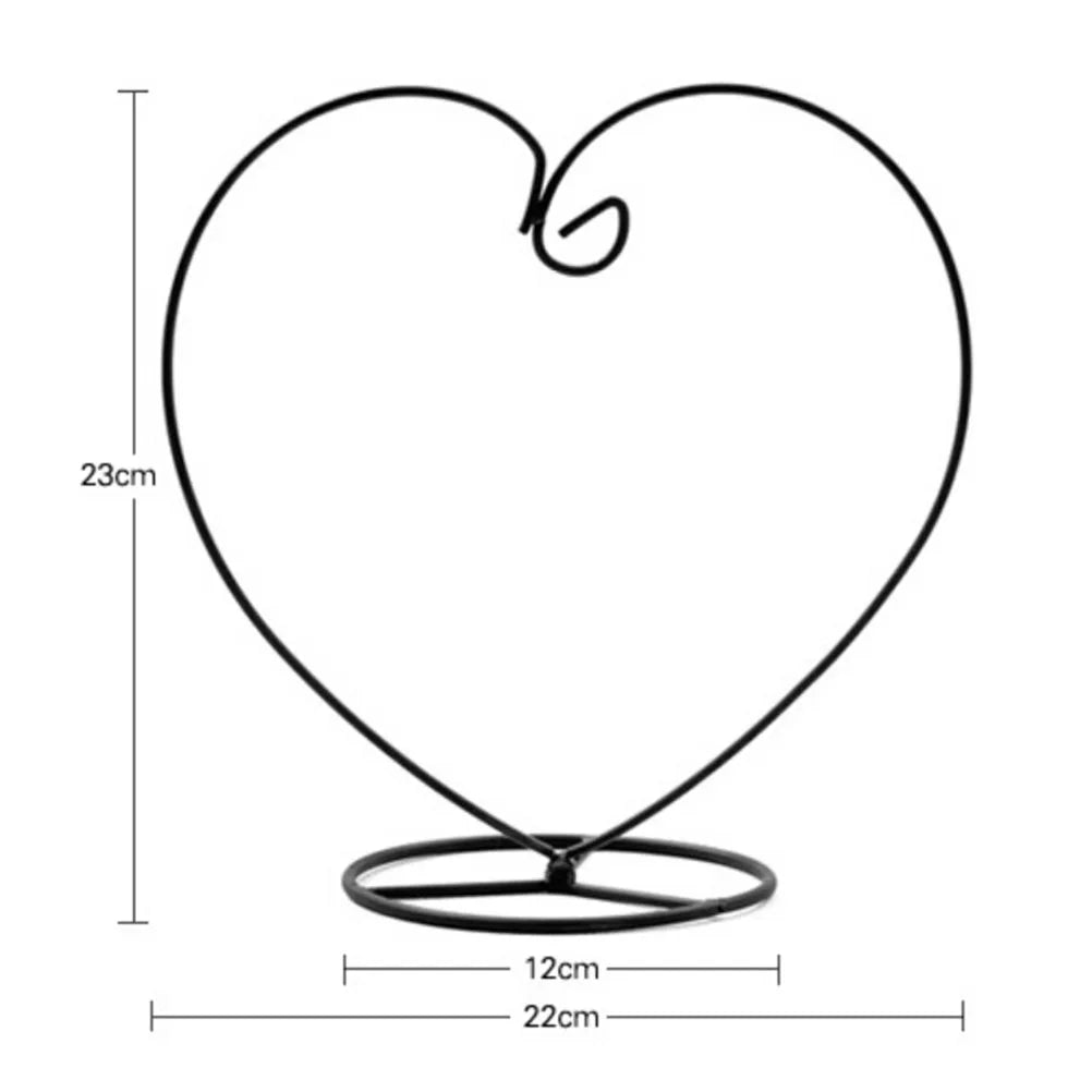 Black heart-shaped iron hanging terrarium vase indoor plant
