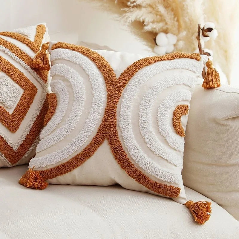 Bohemian Embroidered Tassel Pillow Cover