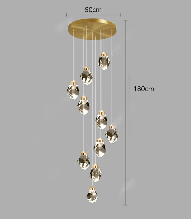 Assembled crystal ring chandelier wired for 90 to 260V